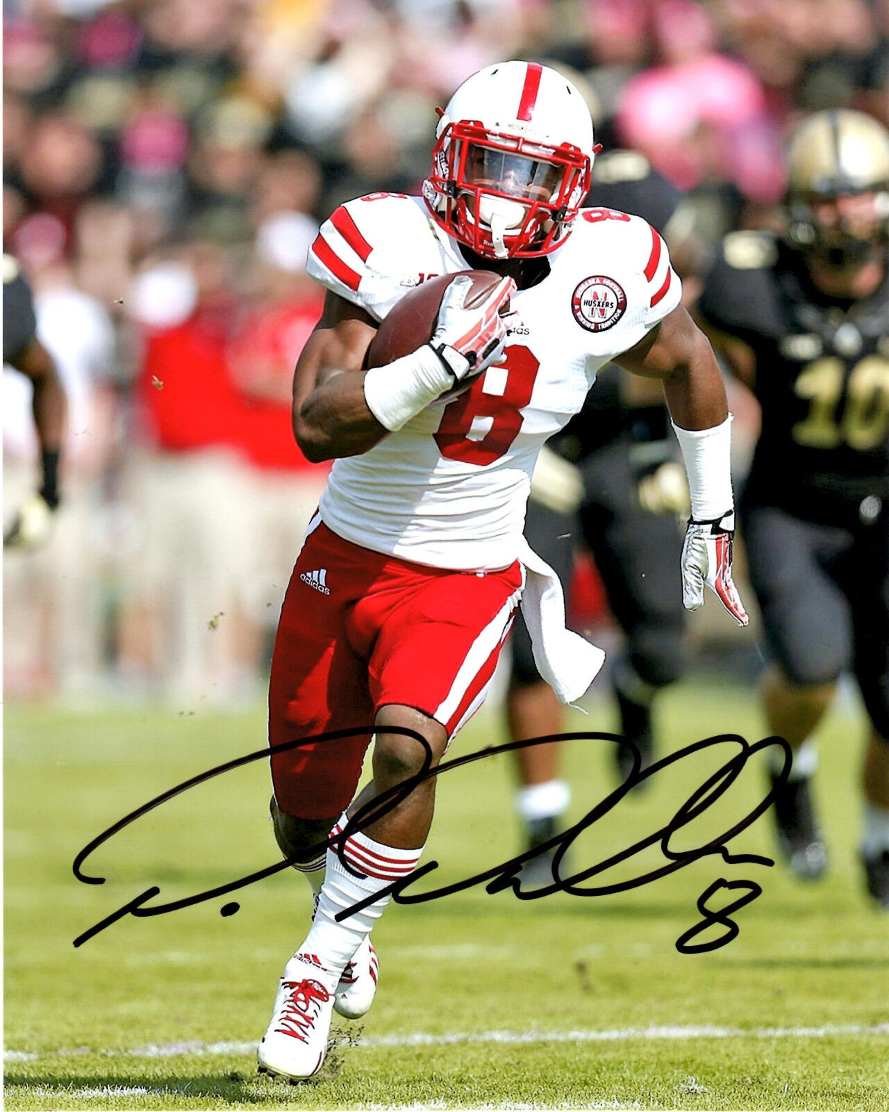 Ameer Abdullah Reprinted auto signed 8x10 football Photo Poster painting Nebraska Cornhuskers