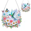 (US Local)Acrylic Special Shape Flowers Hummingbird Cloud Double Sided Effect Diamond Painting Pendant Kit