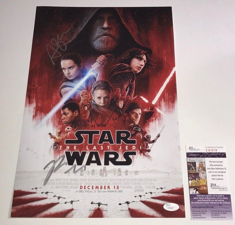 Rian Johnson & Andy Serkis LAST JEDI Signed 11x17 Photo Poster painting Autograph PROOF JSA COA