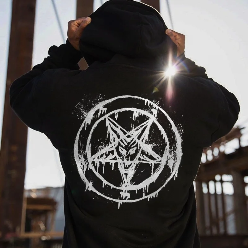 UPRANDY Summon Sheep Demon Printed Men's Casual Loose Hoodie -  UPRANDY