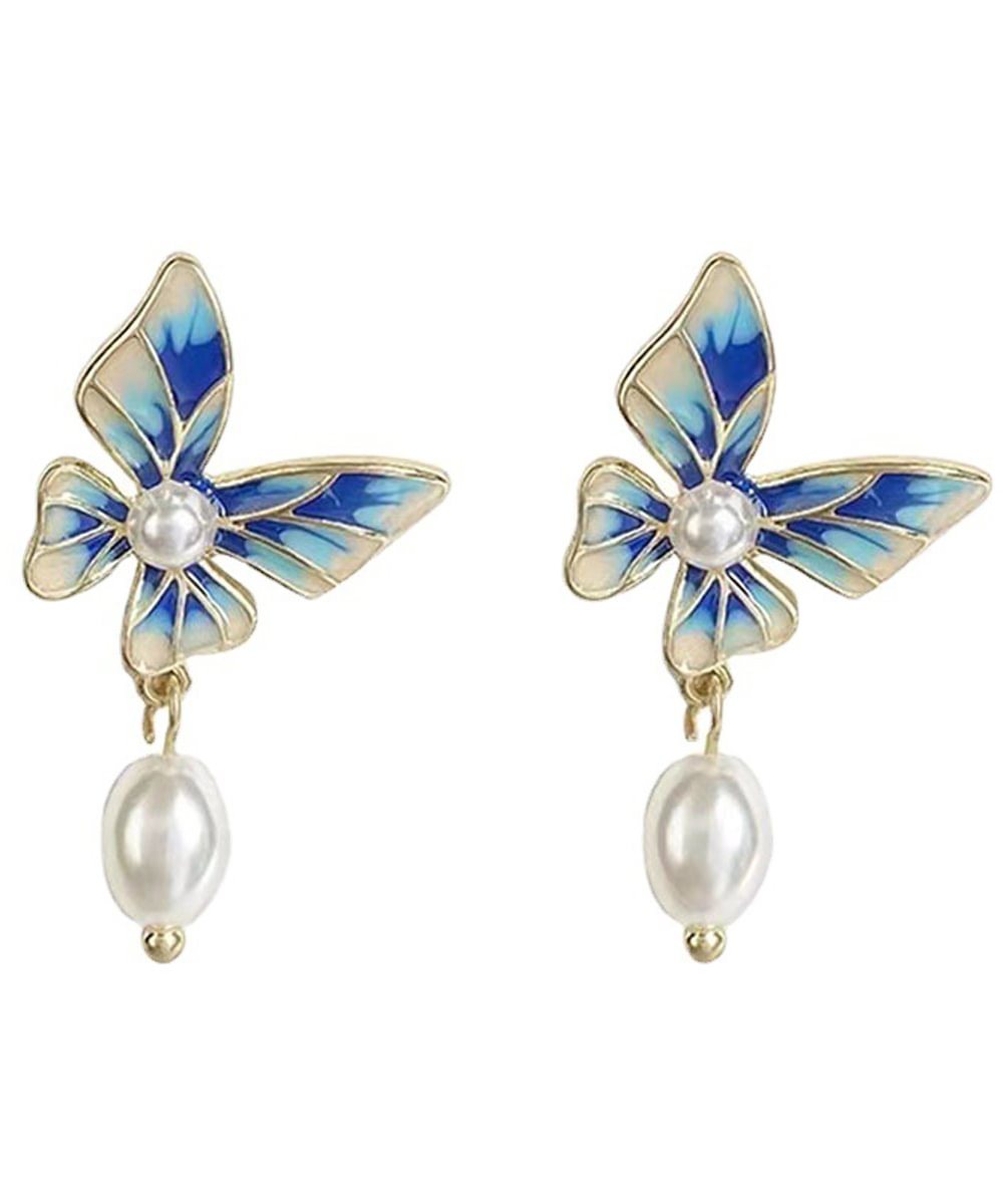 Retro Butterfly Pearl Earrings