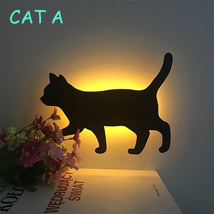 3D Sound Control Cat Wall Lamp