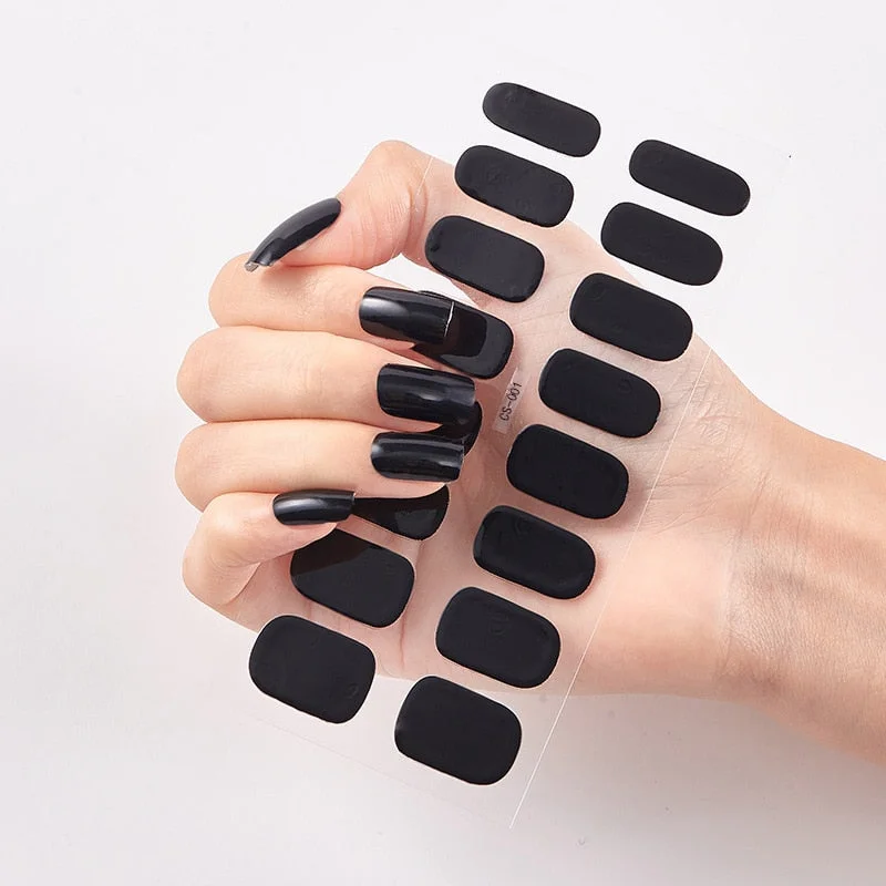 16tips Nail Stickers Wholesale Solid Color Nail Stickers Simple Waterproof Nail Stickers Full Color Solid Color Stickers