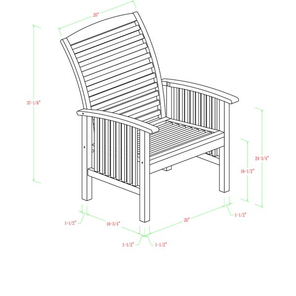 Diboll Solid Wood 4 - Person Seating Group