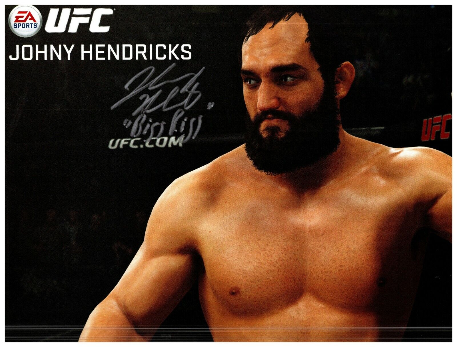 ~~ JOHNY HENDRICKS Authentic Hand-Signed UFC EA SPORTS