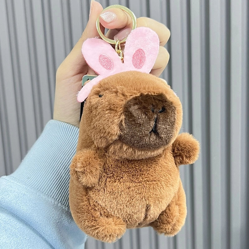 Cute Animal Fruit Capybara Plush Valentine’S Day Unisex Keychain