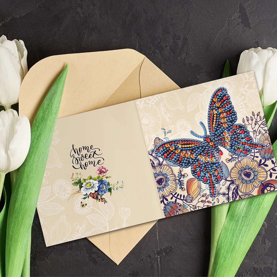 12pcs DIY Diamond Painting Greeting Cards Mosaic Birthday Postcard(15*15cm)