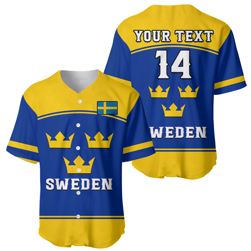 (Custom Text And Number) Sweden Hockey 2023 Sporty Style Baseball Jersey LT14 mysite