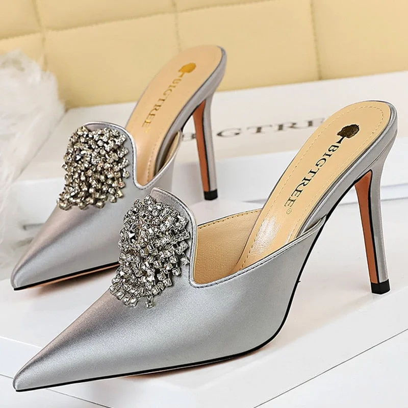 BIGTREE Shoes New Woman Pumps Rhinestone Shoes For Women Heels Wedding Shoes Elegant Party Shoes Women High Heels Lady Stiletto