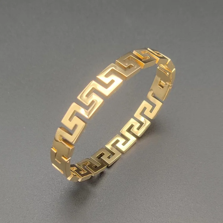 Greek Key Titanium Steel Bracelet