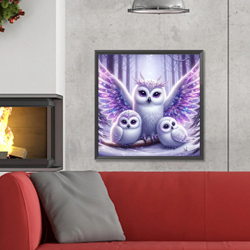 Diamond Painting - Full Round Drill - Shining Owl(Canvas|30*30cm)