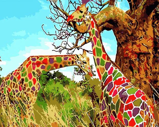 

Colored Giraffes – Paint By Numbers - 40*50CM, 501 Original