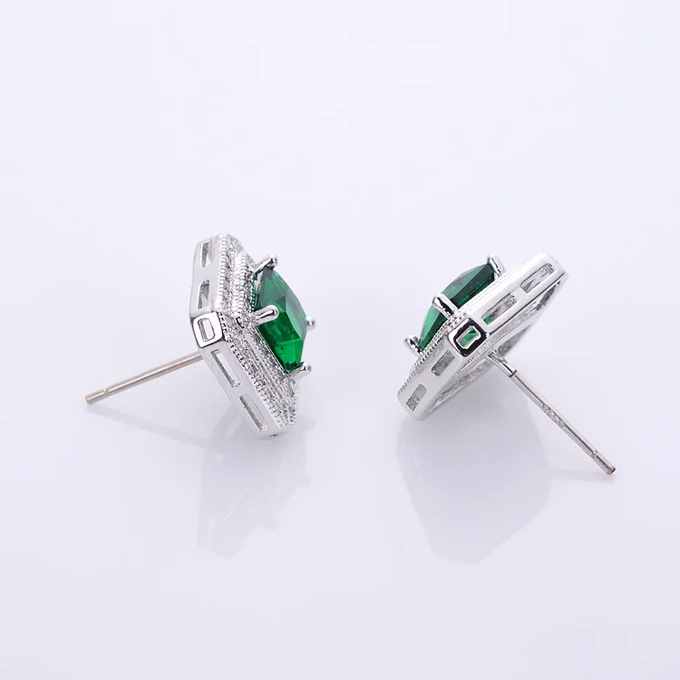 Iced Out Rhinestone Stud Earrings Colors Bling Hip Hop Jewelry-VESSFUL