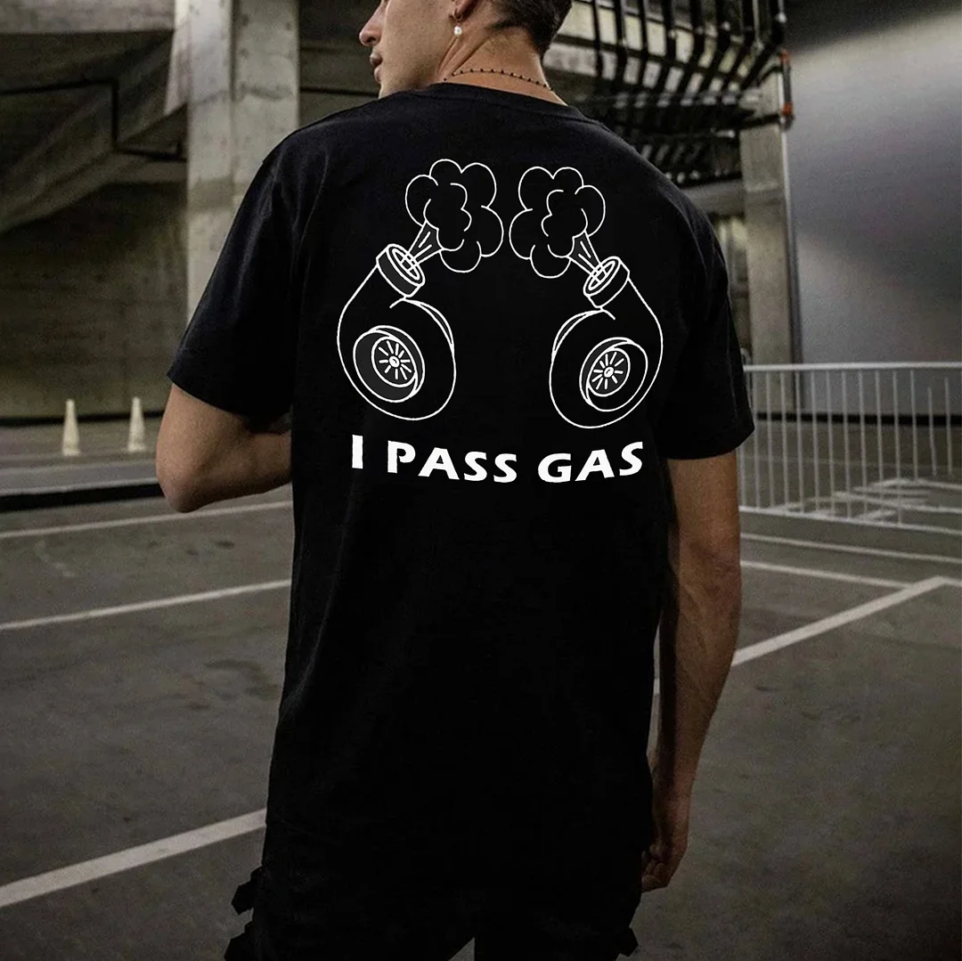 I PASS GAS Black Print T-Shirt