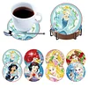 8pcs Cartoon DIY Diamond Painting Holz Untersetzer Kits mit Halter (Prinzessin)