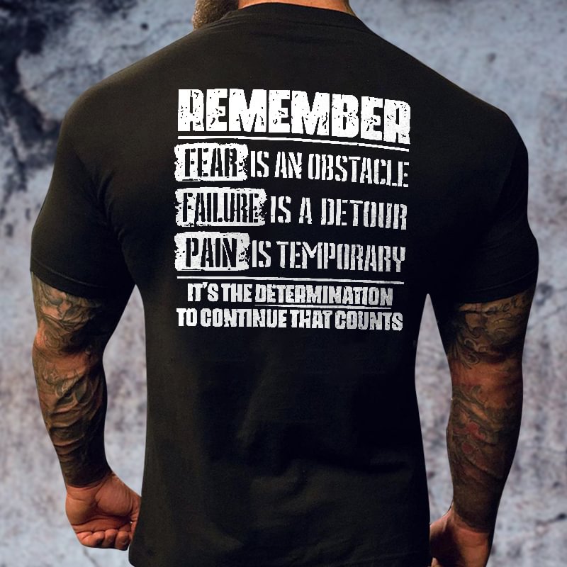 Livereid Remember Fear Is An Obstacle Printed Men's T-shirt - Livereid