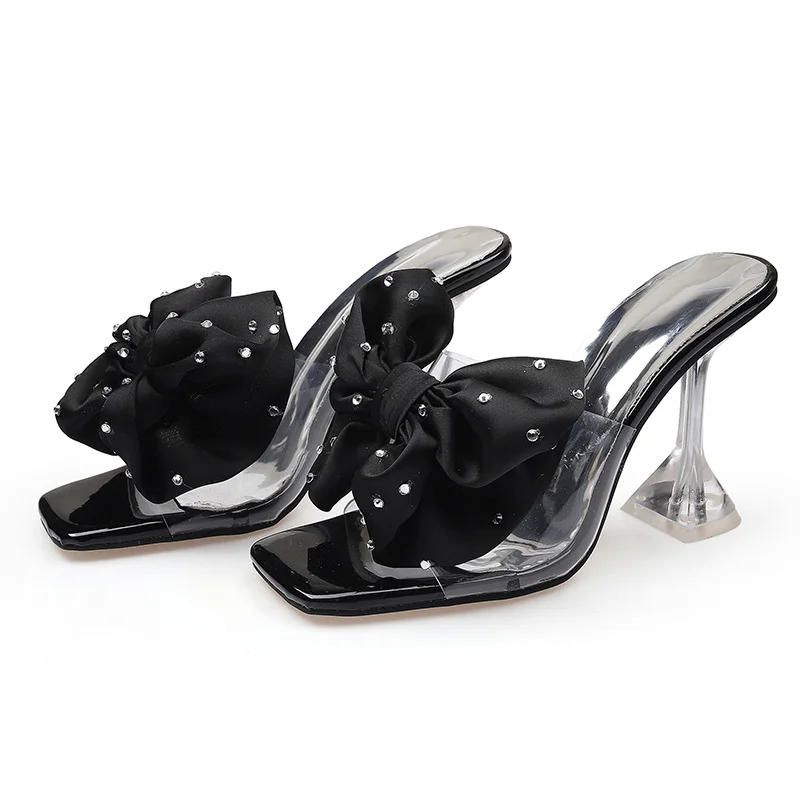 Wongn Wongn New Fashion Open-Toe Slippers With High-Heeled Heels Flowers