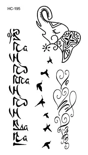 Free Shipping Classic Black Tattoo Waterfproof Fake Temporary Tattoo Sticker Body Cat Star Infinity Bird Small Tattoo 10.5x6cm