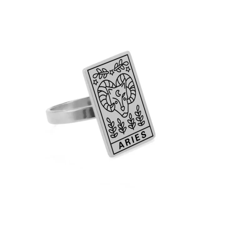 Aries - Zodiac Sign Tarot Card Ring