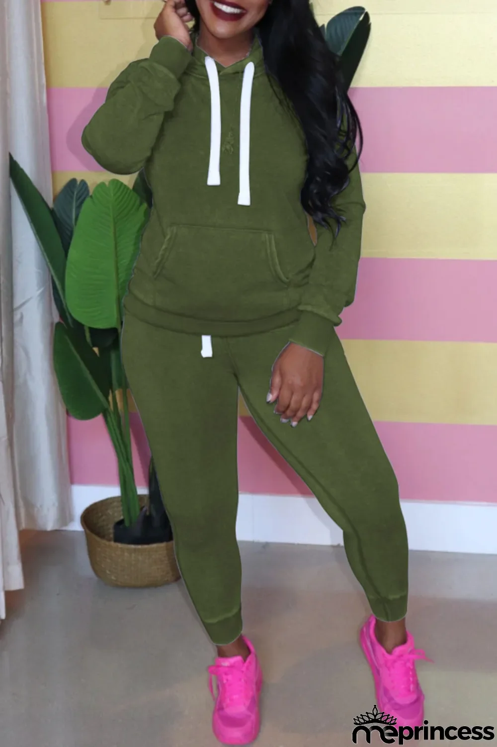 Grey Casual Solid Hooded Collar Plus Size