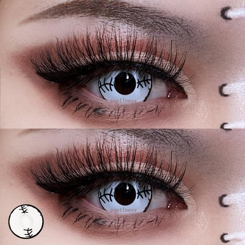 Stitched Mummy White Cosplay Contact Lenses In Halloween Day 14.5mm