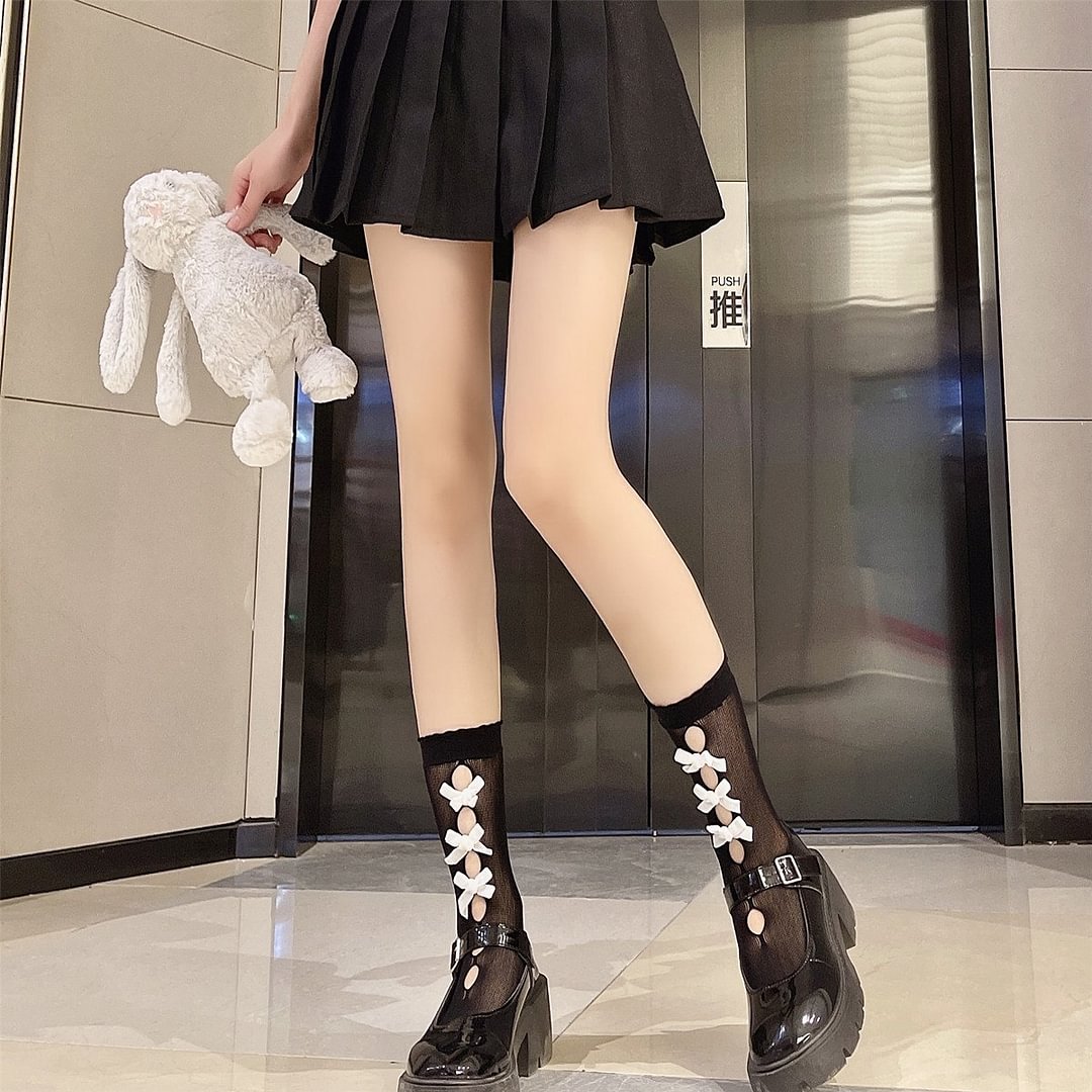 Lolita Kawaii Sexy Black Socks For Summer weebmemes