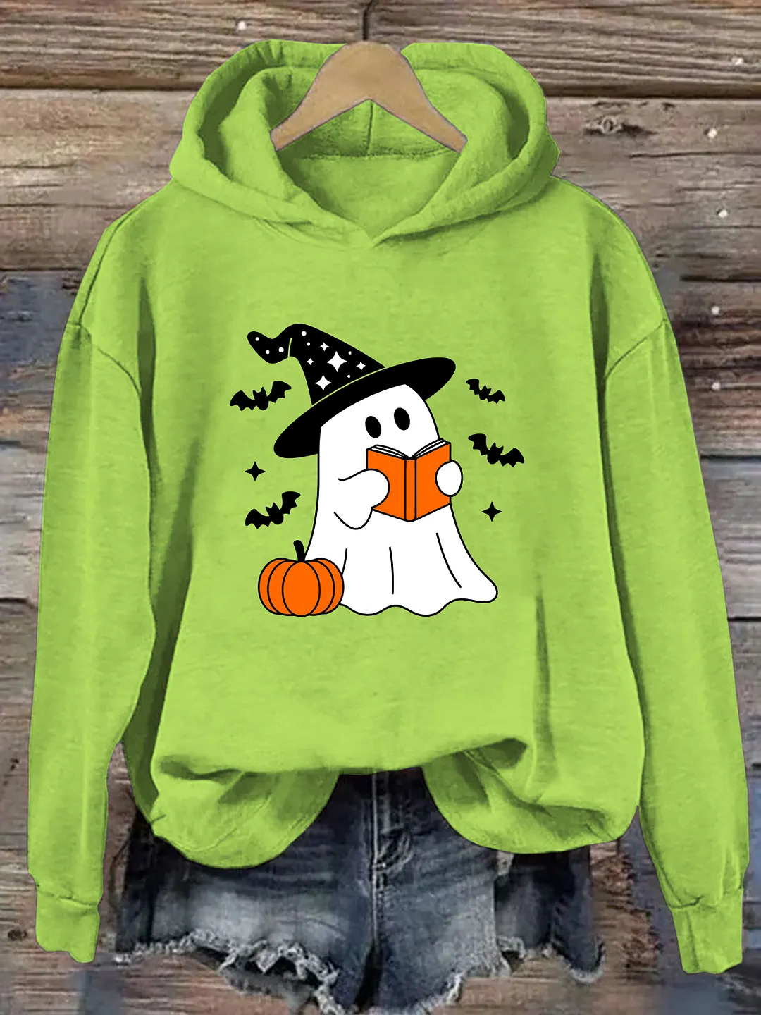 Halloween Book Lover Ghost Pumpkin Hoodie