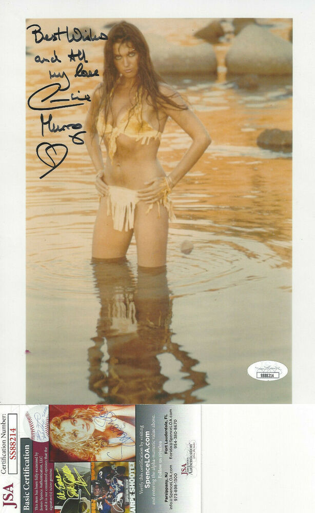 At Earth's Core -  Caroline Munro autograph 8x10 sexy Photo Poster painting in water  JSA Cert *