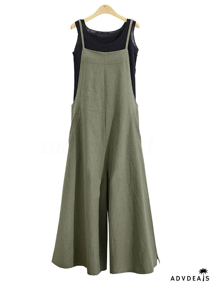 Women&rsquo;s Loose Fit Wide Leg Jumpsuit Dungarees