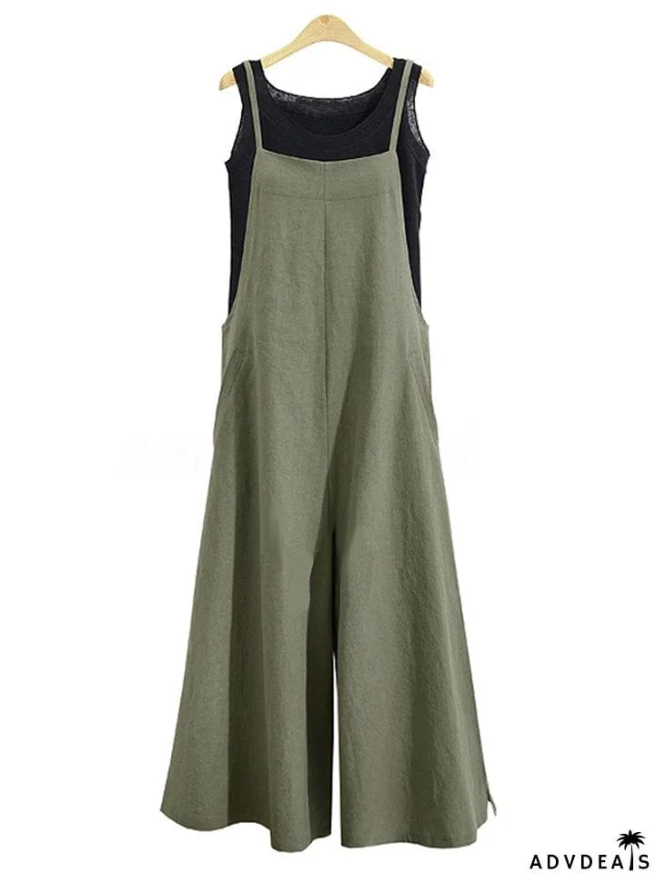 Women&rsquo;s Loose Fit Wide Leg Jumpsuit Dungarees