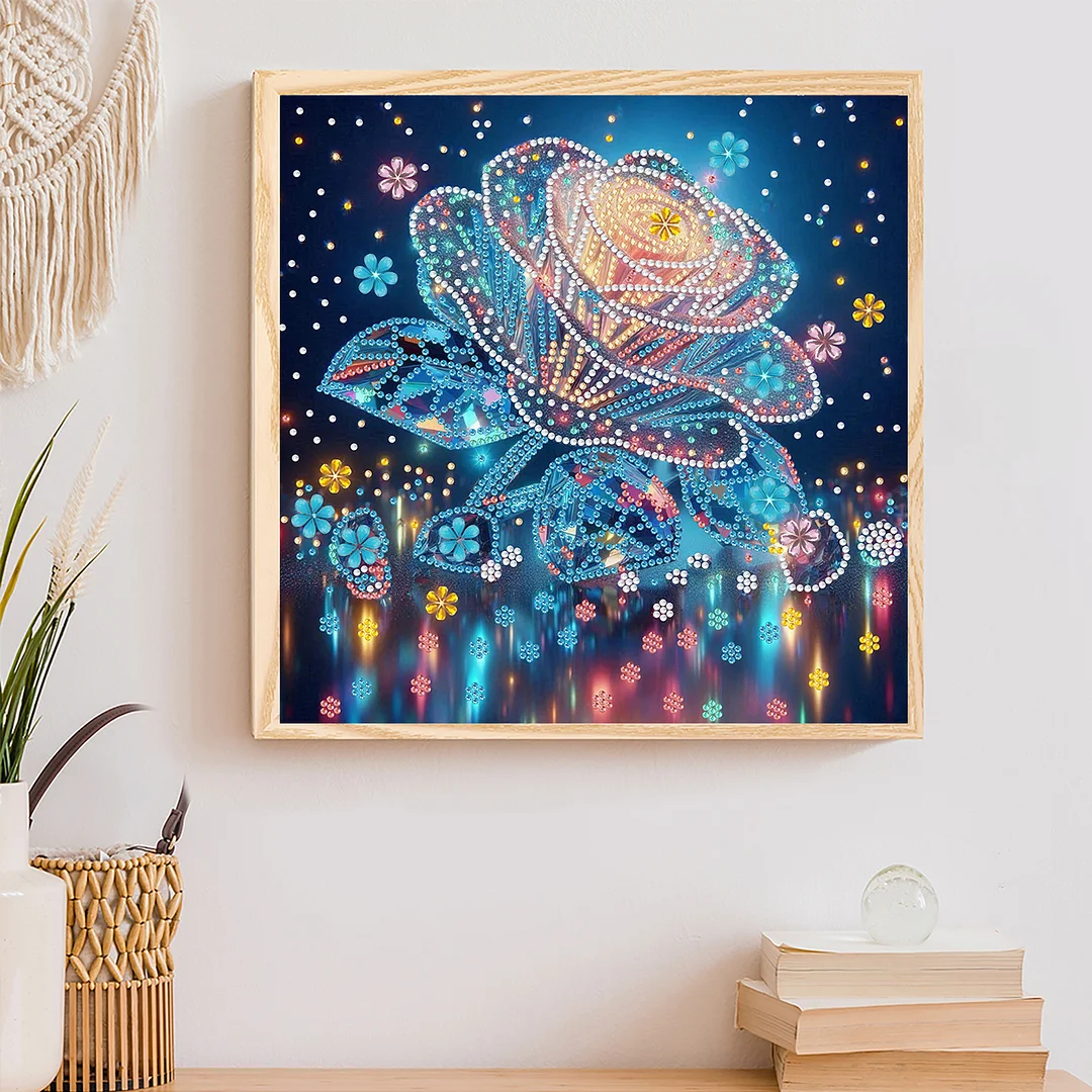 Flowers - Diamond Painting - Partial Special Shaped Drill(Canvas|30*30cm)