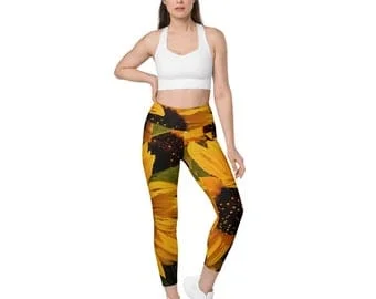 pornhint Pornhint Leggings with pockets Sunflowers from FarmerChar