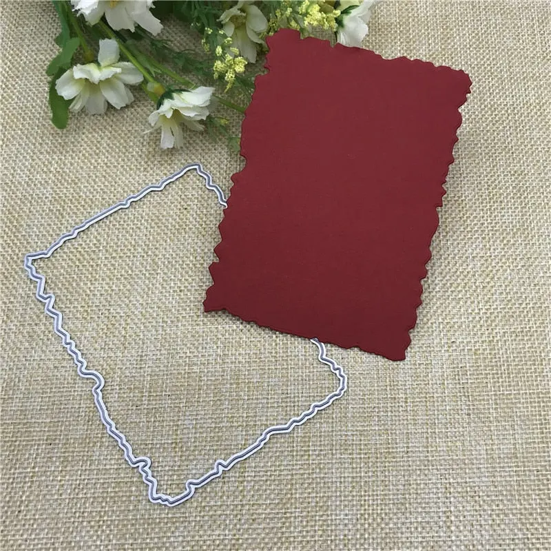 6pcs/Set Vintage Torn Rectangle Frame Metal Cutting Dies for DIY Scrapbooking Photo Album Embossing Paper Cards Decorative Craft