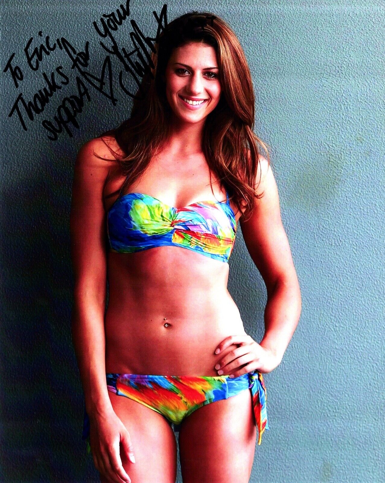 TO ERIC - Stephanie Rice Signed - Autographed 2008 Gold Medal Swimmer 8x10 Photo Poster painting