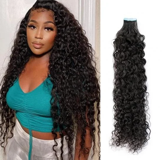 YVONNE Platinum Grade Water Wave 100g/pack including 40pcs Tape In Human Hair Extensions