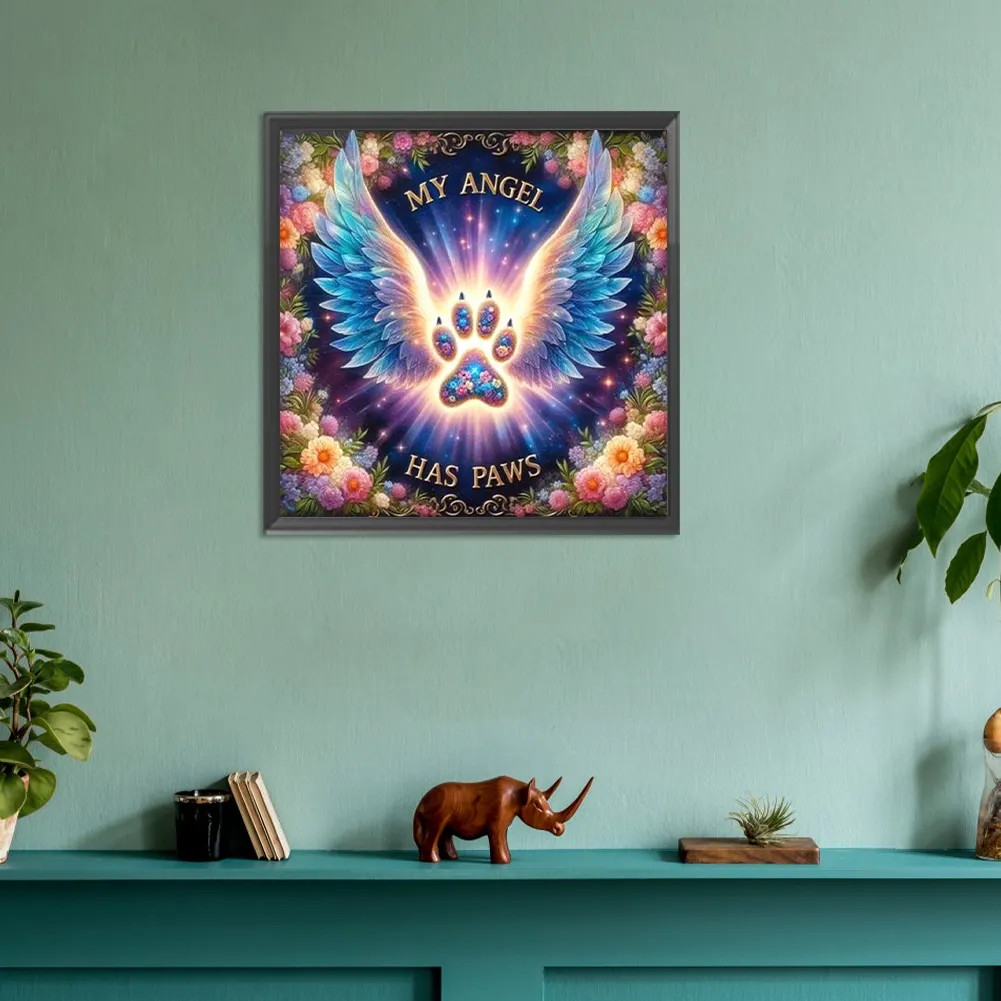 Diamond Painting - Full Round Drill - Paws Angel(Canvas|30*30cm)