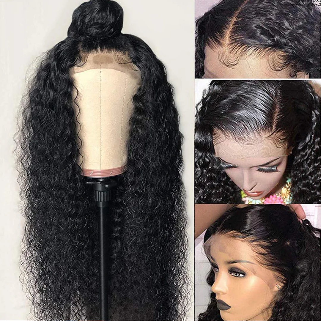 New Black Brazilian Long Water Wave Curly Wig