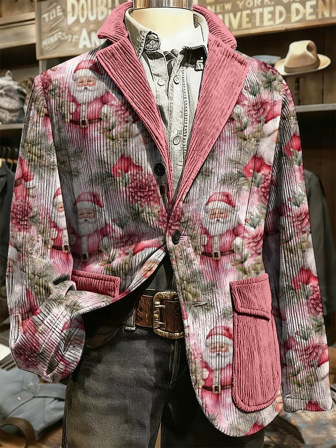 Men's Christmas Art Design Print Casual Coat 