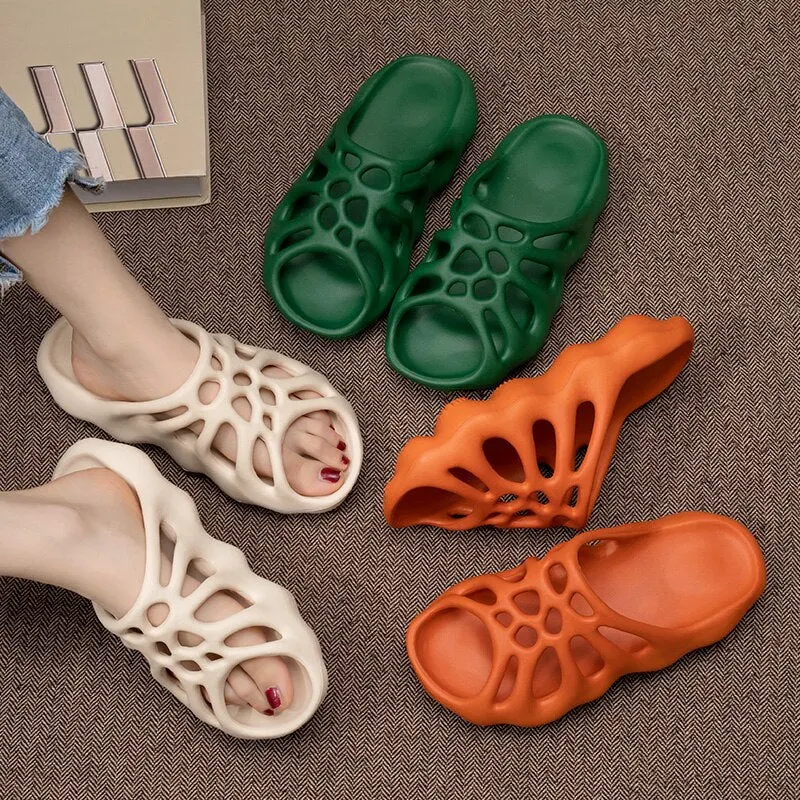Fashion Slippers Women Thick Sole Unisex Outdoor Beach Slipper Soft EVA Anti-slip Slides Ladies Summer Flip Flops Sandals Men