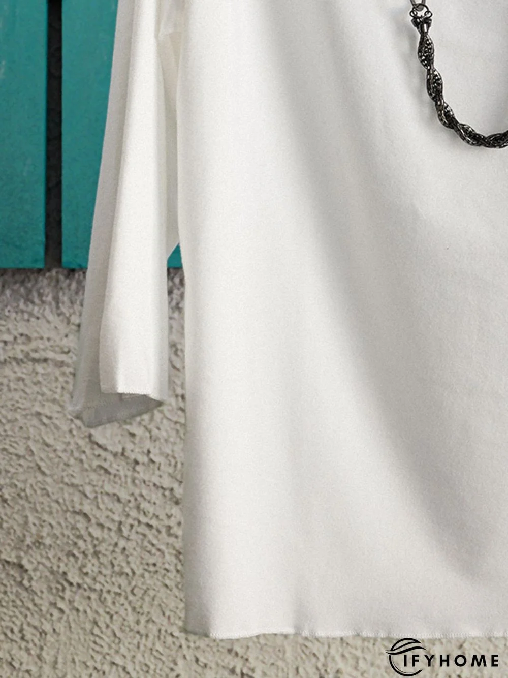 Casual Plain Boat Neck Long Sleeve Shirt | IFYHOME