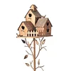 Whimsical Birdhouse Garden Stakes Decor