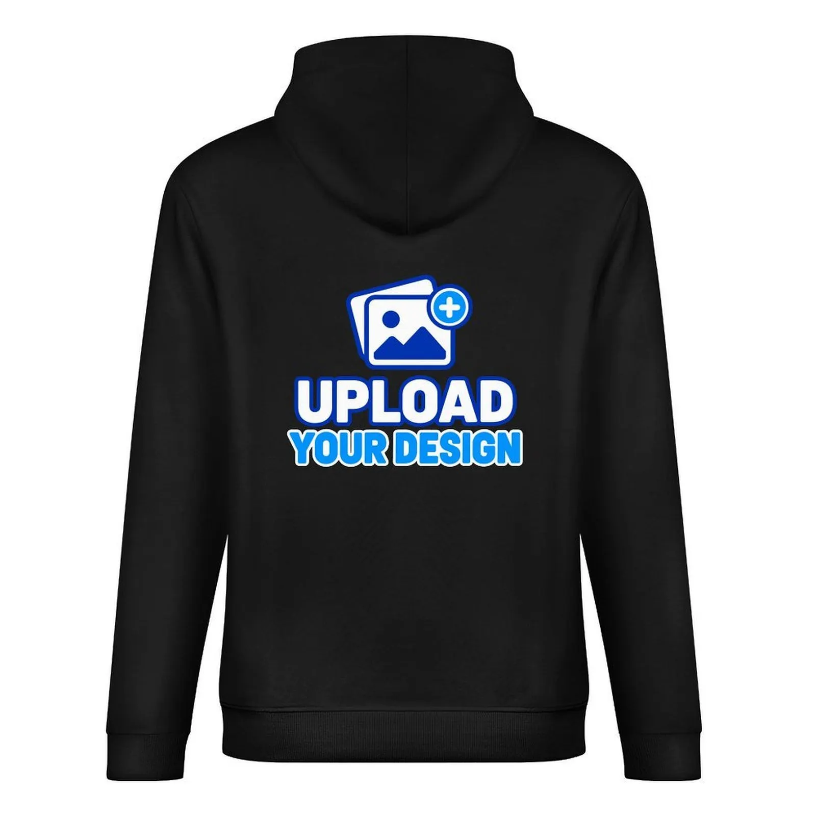 Pure cotton hooded sweater Unisex, Back Print customized with your own uploaded design