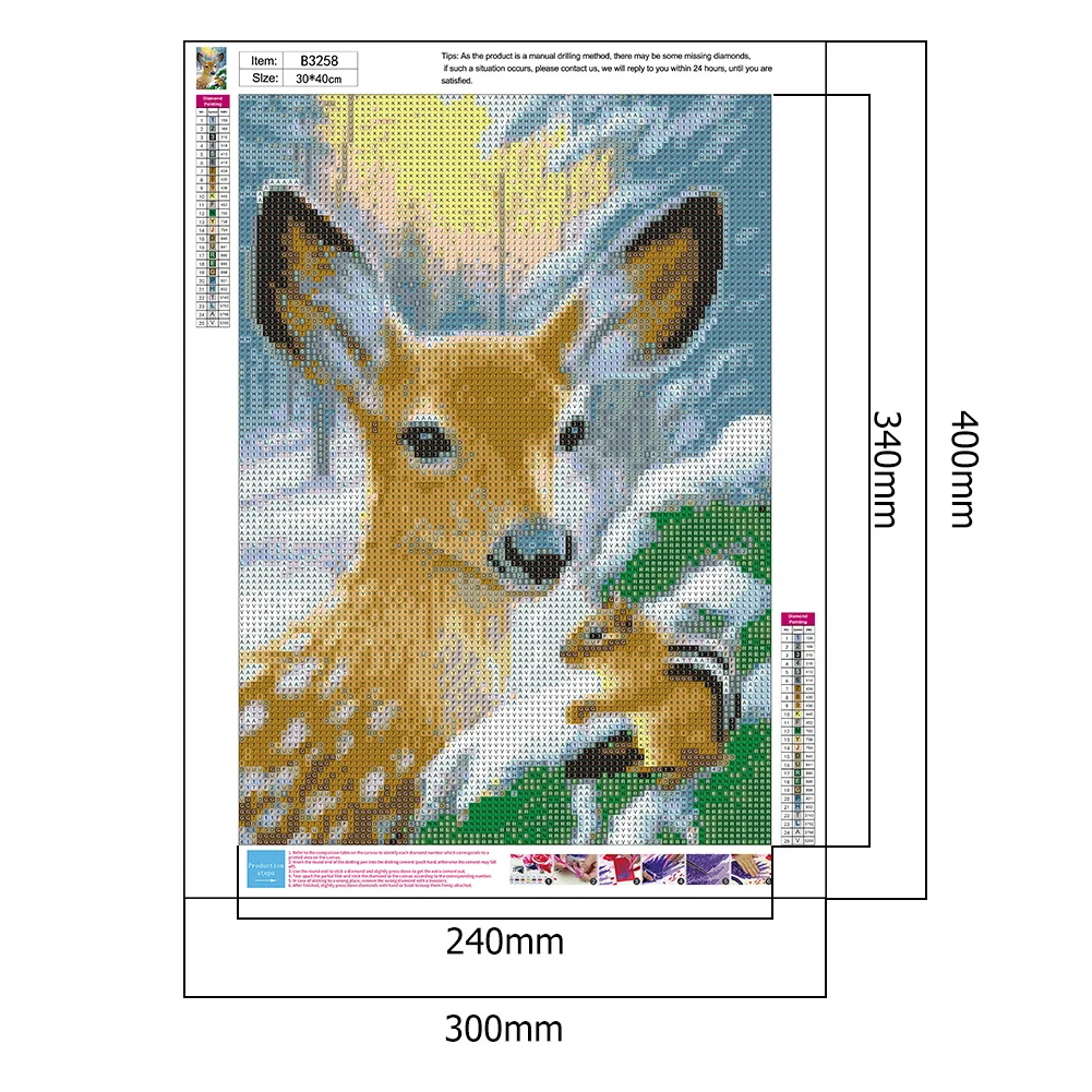 Diamond Painting - Full Round Drill - Deer and Squirrels