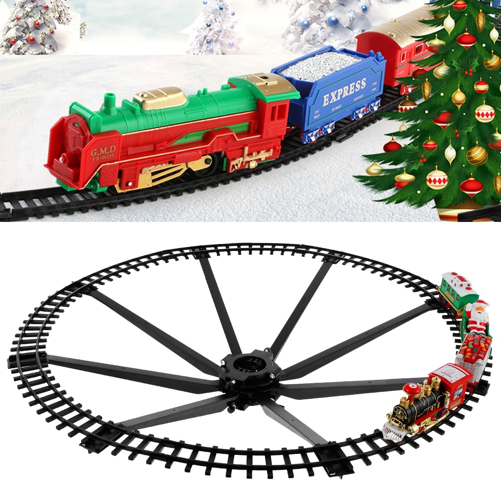 Tegooe Christmas Tree Hanging Electric Train Set with Sound and Light ABS Material