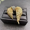 Golden Angel Wing Brooch with Rhinestone Accent TT Design&trade;