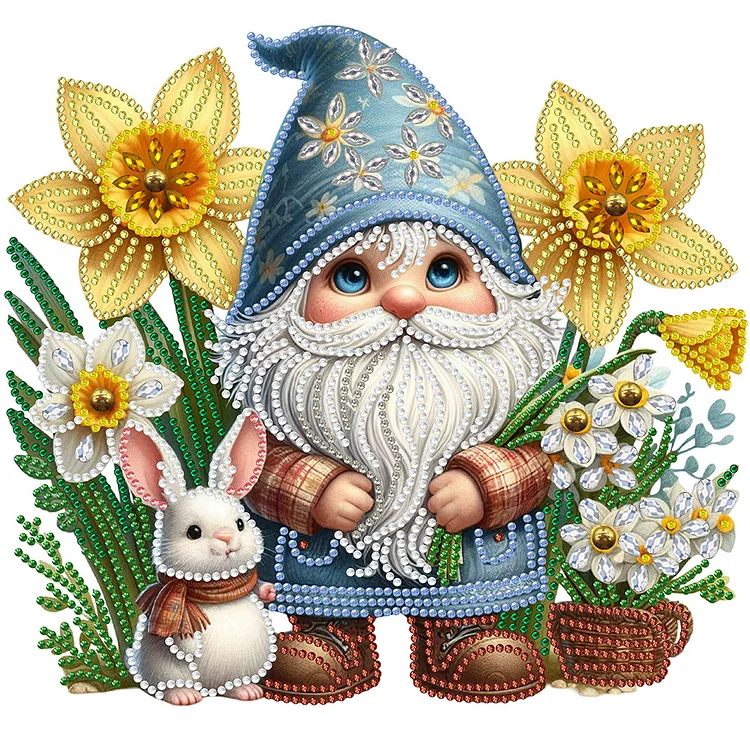 Partial Special-shaped Diamond Painting - Spring Flower Gnome 30*30CM