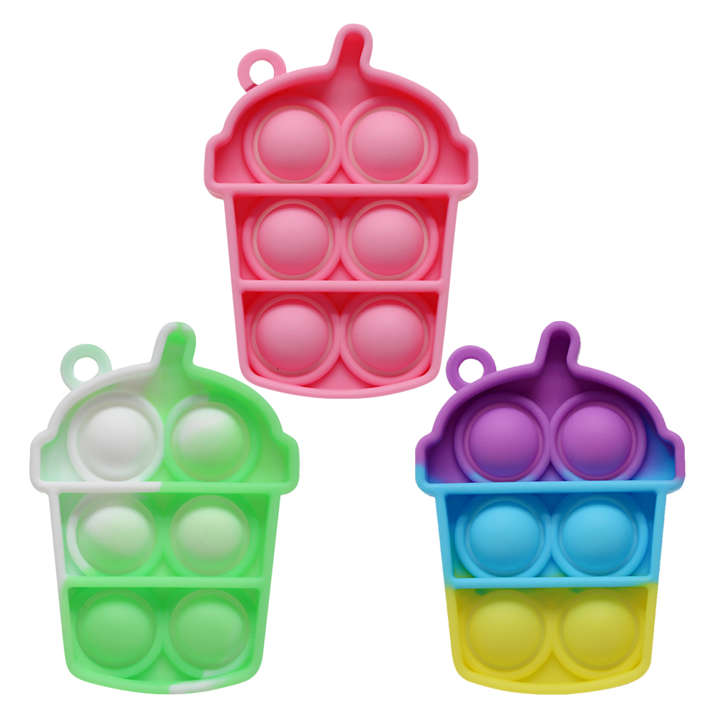 

Milk Tea Cup Push Bubble Pendant Sensory Toy Fidget Anti Stress Relax Toys, 501 Original