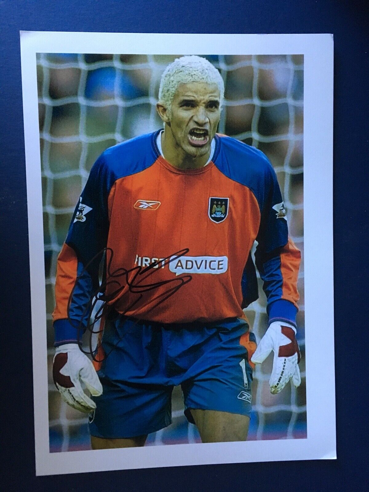 DAVID JAMES - FORMER MANCHESTER CITY FOOTBALLER - SUPERB SIGNED Photo Poster painting