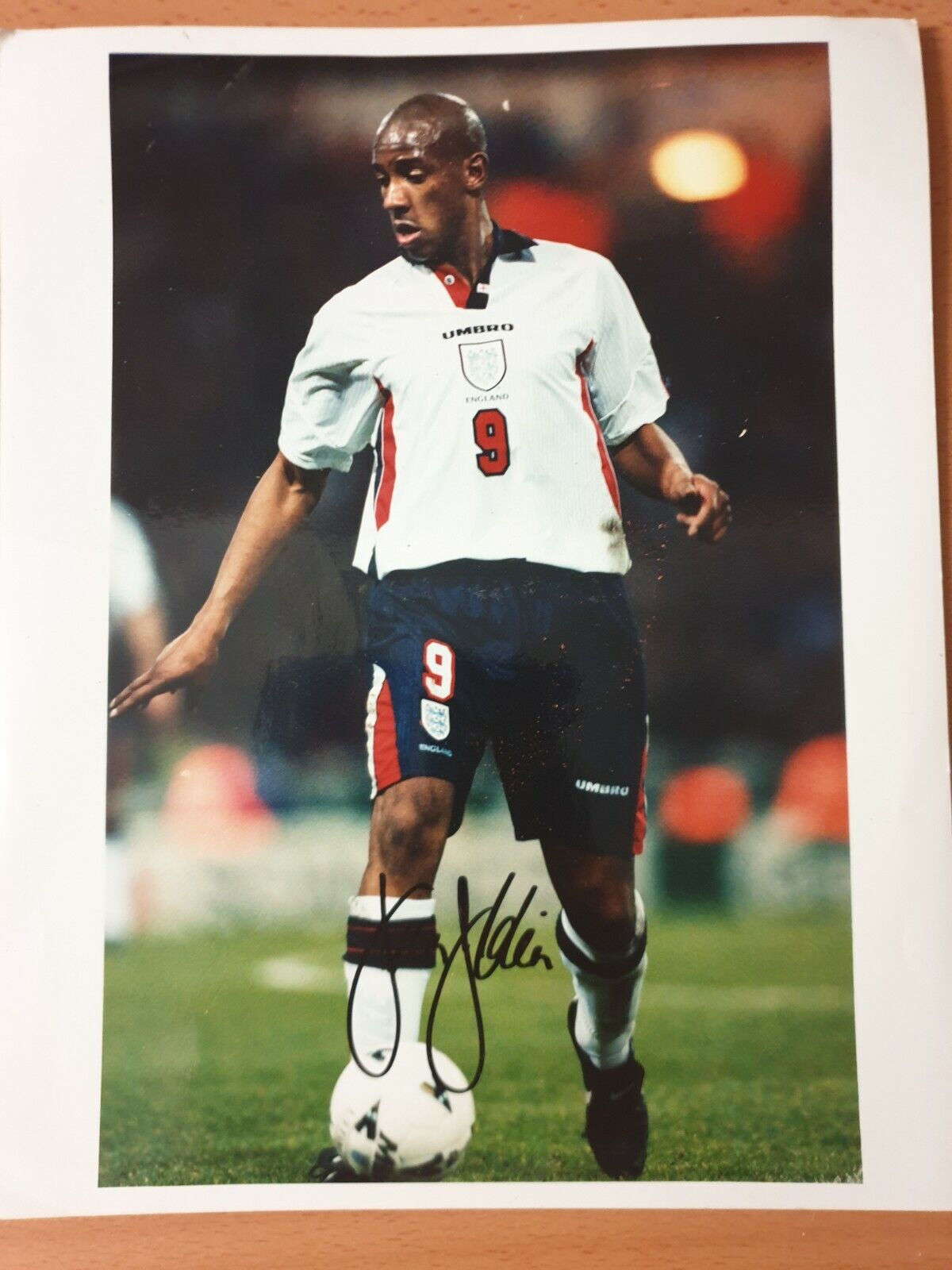 DION DUBLIN HAND SIGNED 12X8 Photo Poster painting ENGLAND FOOTBALL AUTOGRAPH