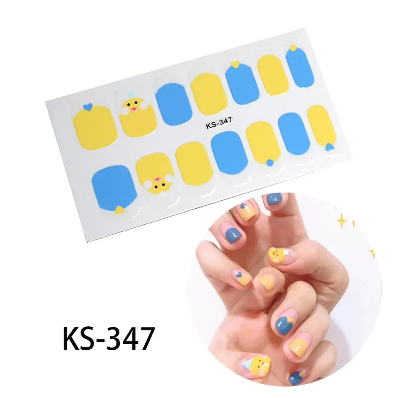 DIY Self Adhesive Nail Gel Sticker Press On Nail Stickers For Children Easy Finger Decals Tips Manicure Tools-Nail Inspo
